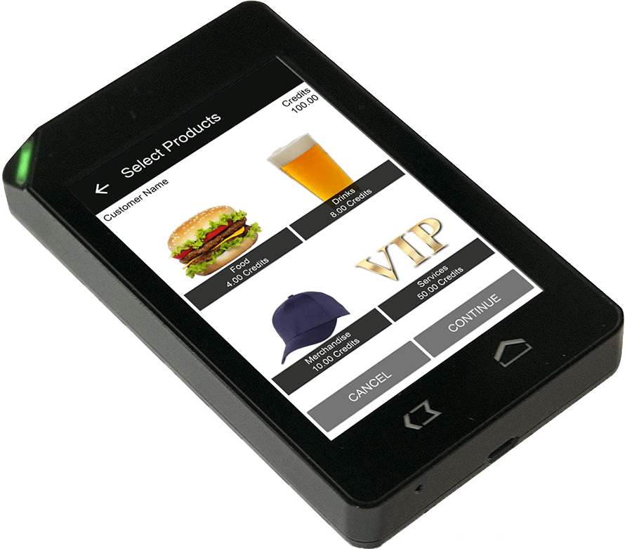 Products and merchandise listed in the Nutickets cashless payment system